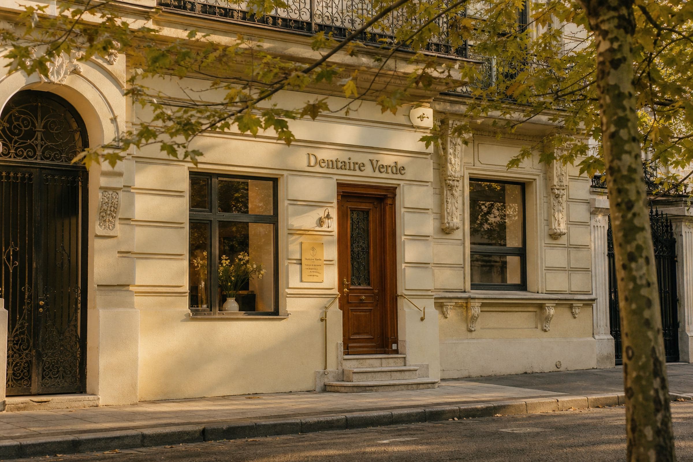 Exteriorul unei case vechi din București adaptată ca sediu al clinicii Dentaire Verde